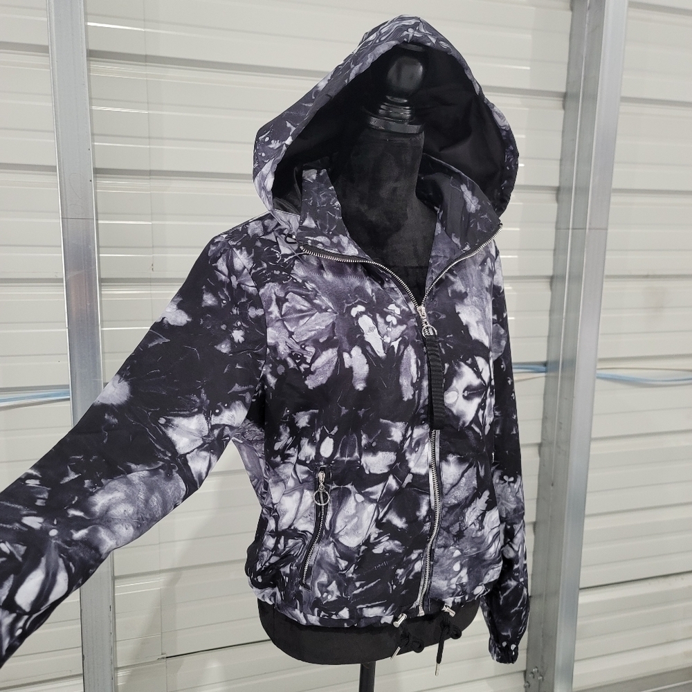 NWT Womens ASHLEY by 26 International Jacket Dye Charcoal Gray Hooded Zip L - Picture 8 of 8